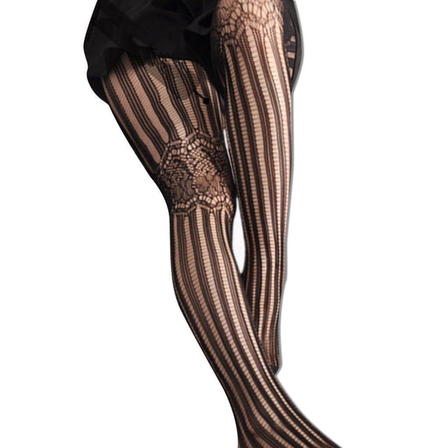 Bas en Maille à Motif de Fleurs pour Femmes, Dentelle, Creux, Bas Résille pour Femmes, Collants, Bas