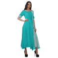 thumbnail image 3 of Moomaya Robe de Soirée à Manches Courtes en Viscose Style Santoon à Encolure Dégagée pour Femmes, 3 of 5