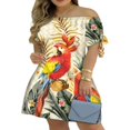 thumbnail image 1 of MesaSe Robe d'Été à Imprimé Floral pour Femmes, Robe Mini à Rayures à Épaules Dénudées, Robe Décontractée Ample avec Nœud, Mode Urbaine TTG, 1 of 3