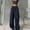 Navy, variant on yardsong Women's High Waist Drawstring Baggy Parachute Cargo Pants - Solid Y2K Streetwear Casual Trousers with Multi Pockets White,XL