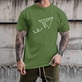 thumbnail image 2 of BOBOGOJP Shirts T - pour Hommes Graphiques Décontractés à Imprimé Chandails Molletonnés Col Rond Manches Courtes T-Shirts (Vert Armée,G), 2 of 5