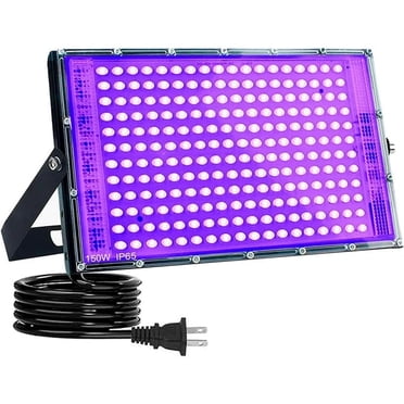 1 Paquet de Lumières Noires 150 W, Projecteur Blacklight avec Prise et Interrupteur, pour Fête de Lueur, Halloween, Affiche Fluorescente, Éclairage de Scène, Peinture Corporelle