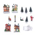 thumbnail image 2 of Ensemble de Village de Noël en Résine Scène de Noël Village Maisons Miniatures Éclairées à DEL Ville pour Table et Foyer, 2 of 8