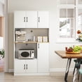 thumbnail image 4 of Costway 71" Tall Kitchen Pantry Cabinet with Charging Station, Microwave Stand & Doors White, 4 of 10