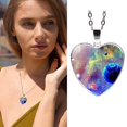 thumbnail image 3 of XZNGL Solar System Planet Galaxy Glass Universe Heart shaped Pendant Necklace, 3 of 9