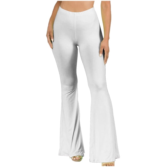 fartey Flare Leggings for Women Soft Athletic Tummy Control Pants Elastic High Waisted Yoga Pants Wide Leg Tummy Control Hippie Workout Running Yoga Leggings