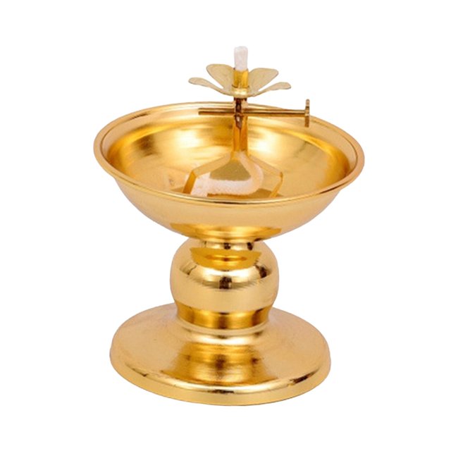 Support de Lampe en Ghee Bougeoir Fournitures d'Autel Gradable Lampe à Huile Plat Porte-Bougie Style C