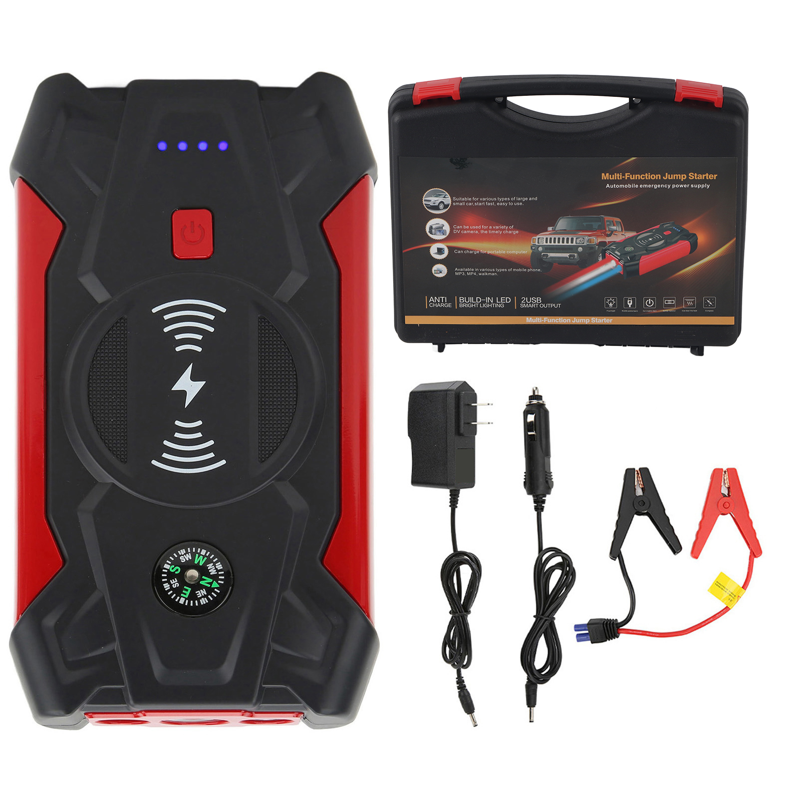 39800mAh Car Jump Starter 1200A Car Battery Charger with USB Fast Charge for 12V Car Motorcycle 100‑240V US Plug