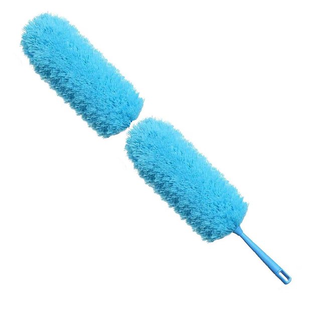Oleegame 2PC Removable And Washable Telescopic Dust Collector Microfiber Cleaning Brush Blue