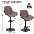 thumbnail image 4 of Hawsaiy Adjustable Bar Stools Set of 4, Swivel Counter Height Bar Chairs with Back, Modern Technical Fabric Barstools for Kitchen Island & Home, Brown, 4 of 11