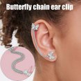 thumbnail image 2 of Boucles d'Oreilles Papillon Cloutées en Diamant Design Unique Chaîne Clip d'Oreille Papillon, 2 of 9