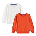 thumbnail image 1 of Penkiiy Chandail Molletonné à Enfiler 2 Pcs pour Tout-Petit Bébé, T-Shirts Actifs à Manches Longues à Col Rond pour Garçon Fille 7 Ans Orange, 1 of 8