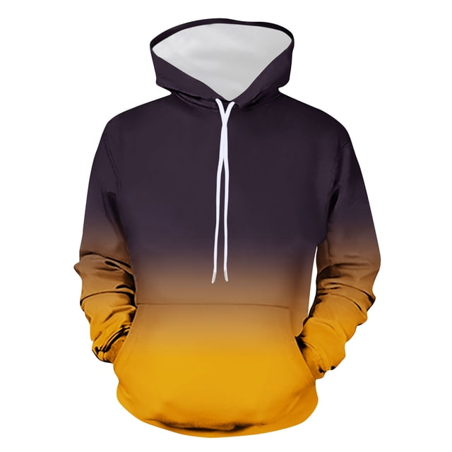 Chandail à Capuchon Dégradé pour Hommes, Imprimé 3D Non Positionné, Chandail Décontracté à Manches Longues, Haut, Chandail