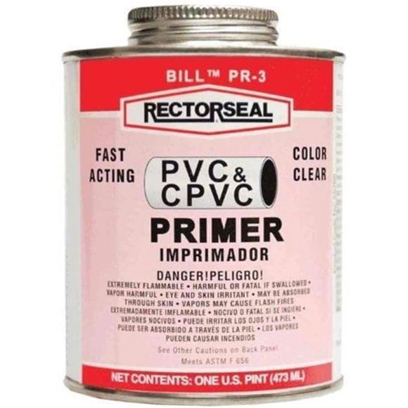 Rectorseal 622-55705 Pr-3 Big Bill 1 Pinte Transparent PVC Primer with Dauber