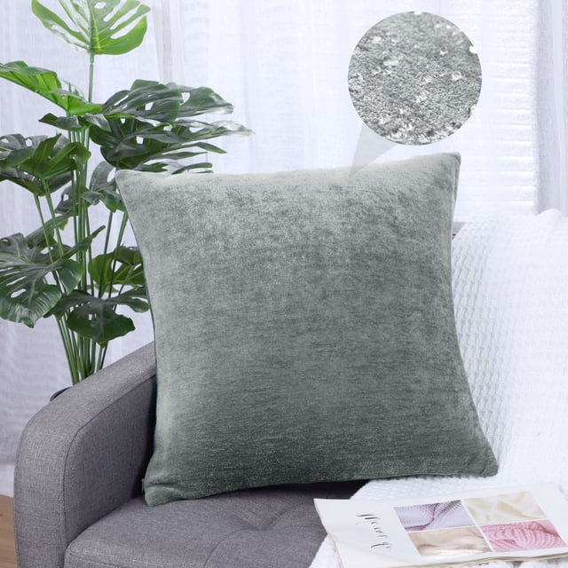PiccoCasa Soft Water Repellent Throw Pillow Covers Light Gray 18x18 Inch