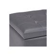 thumbnail image 4 of SIMPLIHOME Cosmopolitan Ottomane de Rangement Rectangulaire à Dessus Relevable de 34 Pouces de Large en Similicuir Capitonné Gris Pierre Rembourré, Repose-Pieds Tabouret, Table Basse pour le Salon, la Chambre et la Chambre d'Enfant, 4 of 8