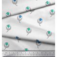 thumbnail image 2 of Soimoi Polyester Crepe Fabric Leaves & Floral Block Printed Fabric 1 Yard 42 Inch Wide, 2 of 3