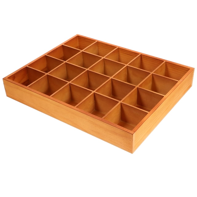 Wooden Sorting Tray Wood Divided Organizer Wooden Section Box Compartments Holder