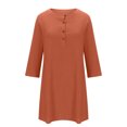 thumbnail image 5 of Gspmoly Robes d'Été pour Femmes 2025, Robe pour Femmes à Manches 3/4 Col Rond Boutonnée Longueur Genou Robe de Cocktail Économies d'Été, 5 of 5