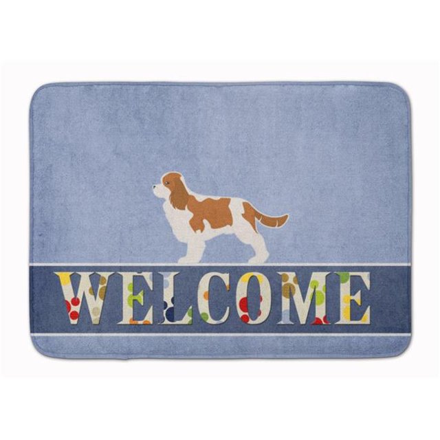 Carolines Treasures BB5553RUG Cavalier King Charles Spaniel Welcome Machine Washable Memory Foam Mat