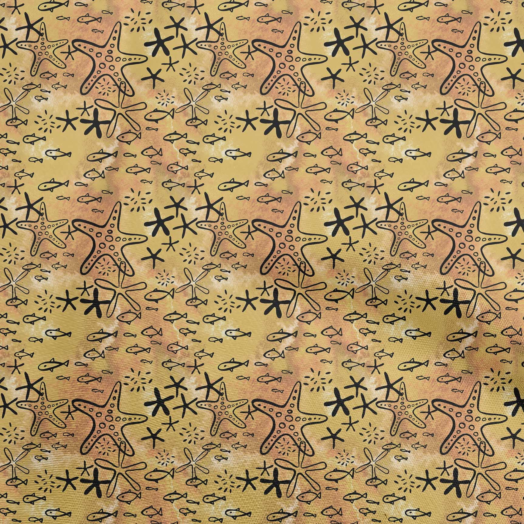oneOone Viscose Jersey Light Brown Fabric Ocean Life Craft Projects Decor Fabric Printed By The Yard 60 Inch Wide