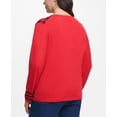 thumbnail image 2 of Tommy Hilfiger Womens Buffalo Check Pullover Sweater, Red, 0X, 2 of 5