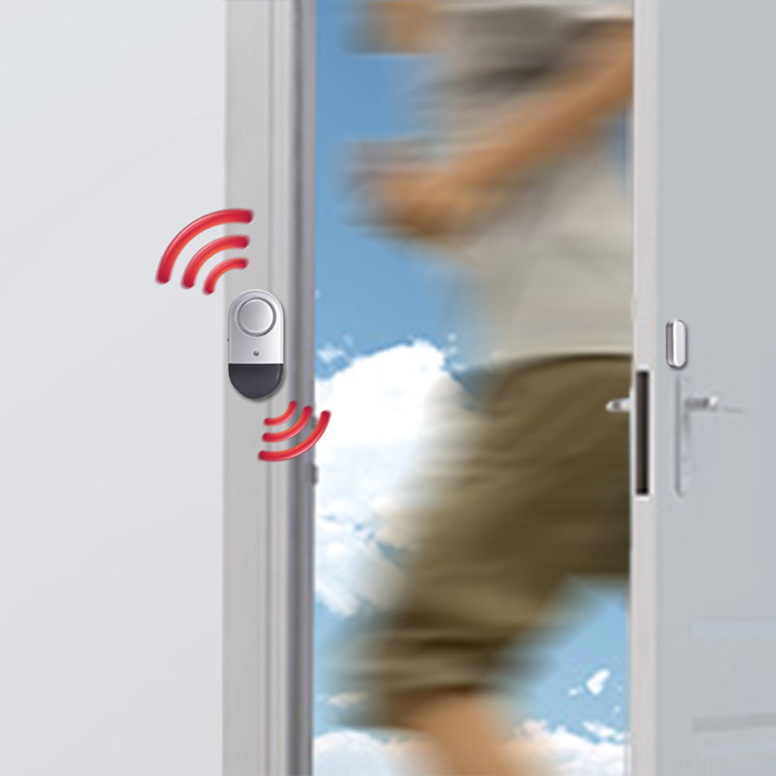 COFEST Wireless Door Alarm with 125dB, Window Door Open Alarm Sensor for Home Security, Easy to Install and Sleek Design Silver