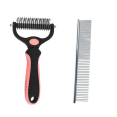 thumbnail image 1 of Pets, Paws and Ideas Double-Sided Dematting Brush & Comb Set for Dogs & Cats, Pet Grooming Tool to Remove Mats, Tangles & Loose Hair, Deshedding Undercoat Rake, Undercoat Loose Hair Removal, 1 of 4