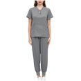thumbnail image 1 of EQWLJWE Ensembles d'Uniformes d'Infirmière d'Été, Ensembles d'Uniformes d'Infirmière pour Femmes Grande Taille, Uniformes Jogger pour Femmes, Ensemble d'Uniforme d'Infirmière Extensible à Col en V pour Femmes Haut et Pantalon, Vêtements de Protection Uniformes, 1 of 3