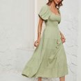 thumbnail image 5 of Jusqu'à 65 % de Rabais! Robes d'Été Mode pour Femmes 2024 Grande Taille Unies Taille Haute Manches Bouffantes Robe à Taille Enveloppée, 5 of 5