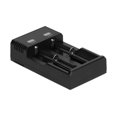Chargeur de Batterie Universel Base de Charge Chargeur de Batterie Universel 2 Baies USB Charge Rapide avec Voyant pour Batterie Lithium 18500 26650
