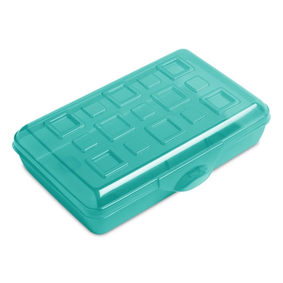Sterilite Translucent Pencil Case School Supply Box, Blue Tint (36 Pack)