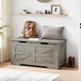 thumbnail image 2 of Versatile Wooden Storage Chest Bench with Safety Hinge for Living Room & Bedroom, 2 of 9