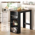 thumbnail image 4 of HOMCOM Bar Table Dining Table with 3 Shelves for Kitchen, Rustic Brown, 4 of 10