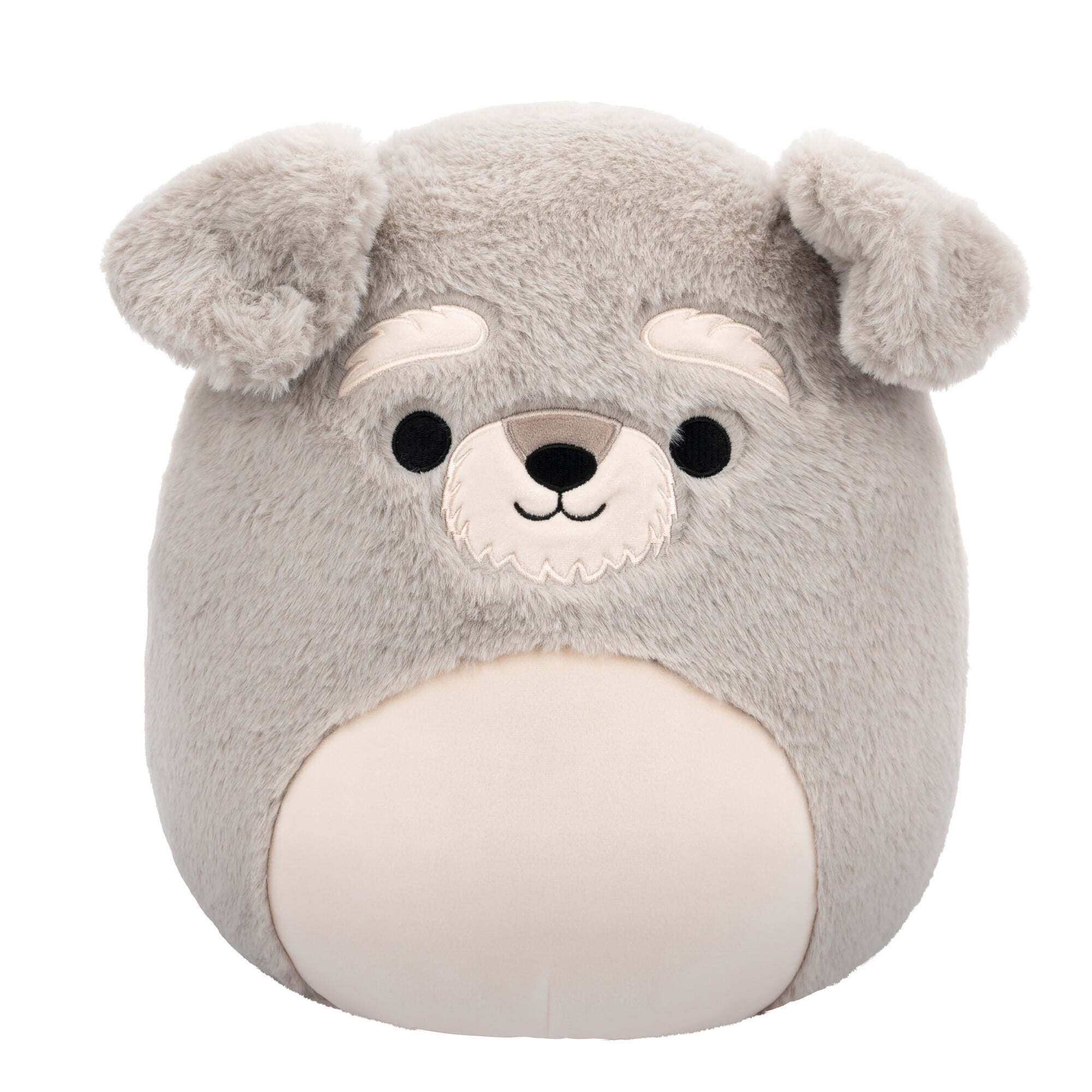 JAZWARES LLC Squishmallows Peluche 12" : Fuzz-a-Mallows - Shawn le Schnauzer gris