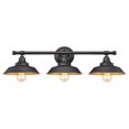 thumbnail image 1 of Three-Light Indoor Wall Fixture Oil Rubbed Bronze with Highlights & Metallic Bronze Interior, 1 of 1