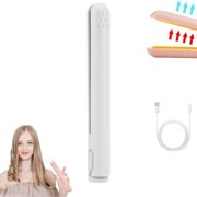 HLONK Mini Dual-purpose Curling Iron  2024 Upgrade 2-in-1 USB Hair Straightener Curling Iron  Cordless Portable Travel Curling Wand for Women Short Hair   Hair Types (Blue)
