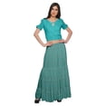 thumbnail image 1 of Moomaya Printed Two Piece Flared Skirt And Crop Top Rayon Ethnic Set For Girls, 1 of 6
