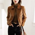 thumbnail image 3 of Leather Motorcycle Jacket Slim Fit Women's Short Cut Motorcycle Leather Jacket Lining Fabric Design Summer Motorcycle Jacket, 3 of 9