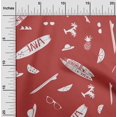 thumbnail image 2 of oneOone Cotton Poplin Red Fabric Beach Craft Projects Decor Fabric Printed By The Yard 56 Inch Wide, 2 of 4