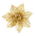 thumbnail image 2 of 10pcs Simulated Christmas Artificial Flowers Plastic Decorative Flowers for Christmas Tree (Gold), 2 of 5