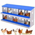 thumbnail image 1 of Chicken Nesting Box, 10 Compartment Metal Nesting Boxes for Chicken Coop, Roll Away Nest Box, Easy Egg Collection, Easy to Clean and Install, Chicken Laying Boxes, Blue, 1 of 7
