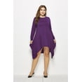thumbnail image 2 of U.Vomade Women's Fall Plus Size Dress Solid Color Round Neck Long Sleeve Pocket Dress, 2 of 6