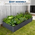 thumbnail image 2 of Galvanized Steel Raised Garden Bed Planter Box – Large Weatherproof Outdoor Pot with Open Base, Protective Mesh Cover, Ergonomic Design for Vegetables, Herbs & Flowers – 120x60x90cm, Grey, 2 of 10