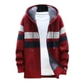 thumbnail image 2 of Cardigan à Capuche Patchwork à Manches Longues pour Hommes avec Fermeture Éclair, 2 of 4