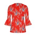 thumbnail image 3 of Hauts à Manches 3/4 pour Femmes Femmes Été Aguichant Plissé Imprimé Régulier Femmes Manches 3/4 Col en V Boutons Hauts Blouse Hauts d'Été pour Femmes Aguichant Aguichant Hauts d'Été pour Femmes Hauts d'Été Aguichant pour Femmes, 3 of 5