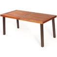 thumbnail image 2 of Costway Table à Manger Rectangulaire en Bois d'Acacia Mobilier Rustique Intérieur et Extérieur, 2 of 9