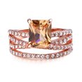 thumbnail image 3 of Bague Bijou en Or Rose Carré Géométrique à Diamants au Style Simple, 3 of 5