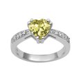 thumbnail image 1 of Bague de Promesse Solitaire pour Femme en Argent Sterling 925 avec Quartz Citron de 8 mm, 1 of 2