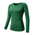 thumbnail image 1 of Femmes Manches Longues Sport Compression T-Shirt à Séchage Rapide Gym Yoga Running Tops Tee Rose S, 1 of 2